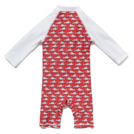 BONVERANO Little Girls' Swimming Costume One Piece with Swimming Cap UV Protection 50+, Sword fish