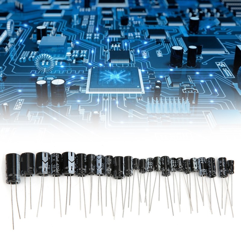 545Pcs 24 Models 0.1uF-1000uF Aluminum Electrolytic Capacitor Assortment Kit with