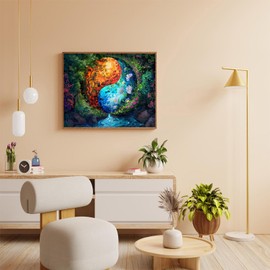 OKSGYTA Colorful Yin Yang Symbol Paint by Numbers Kit for Adults, Paint by Number on Canvas, Abstract Art Digital Oil Painting Kits Suitable for Home Wall Decoration Gift 20"x16"