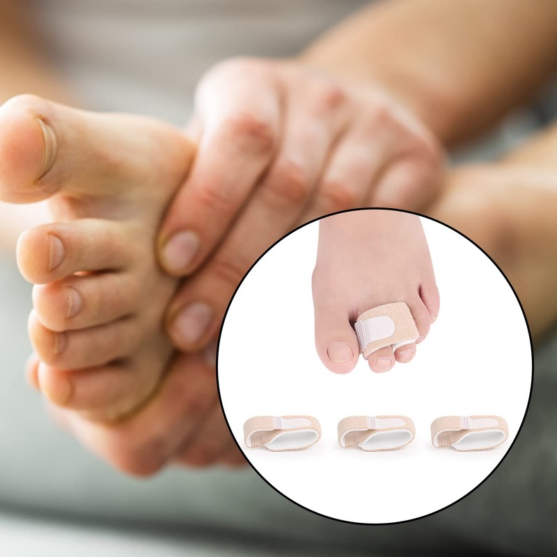 3Pcs Hammer Toe Straightener,Broken Toe Wraps Splint Bandages,Toe Straighteners Reusable,Hammer