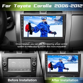 EagleNav Car Stereo Radio for Toyota Corolla 2006-2012 Android 12 Car Radio 2GB+32GB CarPlay & Android Auto Mirror Link GPS Sat Nav Bluetooth WiFi FM Radio Car Audio
