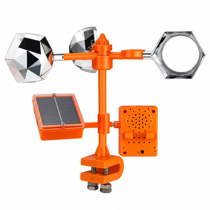 Solar Bird Repeller for Gardens – 3-in-1 Motion, Reflective Flash