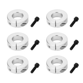 Tissting Pack of 6 Split Adjustment Rings 20 mm Inner Aluminium Alloy Depth Stop Rings Clamp Shaft Cuff Clamping Ring for Sack Truck Tyres Handcart