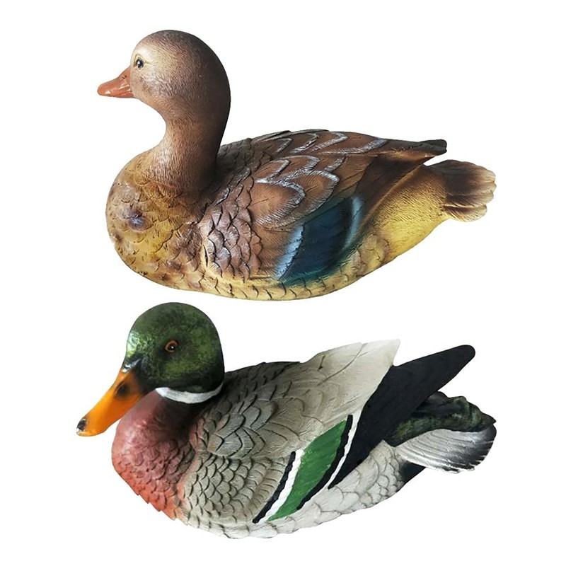 Outdoors Mallard Duck Statue, Realistic Duck Floater Floating Duck Decoys