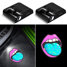 Car Door Lights Projector, 2PCS Hippie Blue Tongue Car Door Projector Lights Universal Welcome Courtesy Ghost Shadow Lamp Fit for All Car Models Hippie Car Accessories