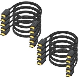 3FT HDMI Cable 10-Pack, 4K HDMI Cable Multipack Braided- High Speed Shielded HDMI 2.0 Cable Male to Male Flexible with Ethernet, 4K HDR 3D ARC & CL3 Rated for Splitter,Switch,KVM,Docking Station,PC,TV
