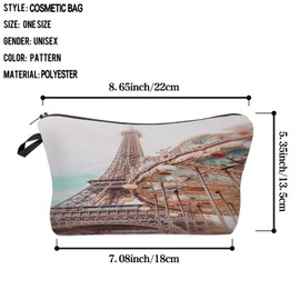 Livel lhood Paris Eiffel Tower Makeup Bag Cute Small Makeup Organizer Bag Travel Toiletry Zipper Pouch Birthday Christmas Gift Eiffel Tower Cosmetic Bag for Women Friends Sisters