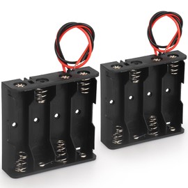 VWEICYY 2PACK 4 AA Battery Holder housing with Leads,2PCS 4 x 1.5V AA Battery Holder Case, Without Cover