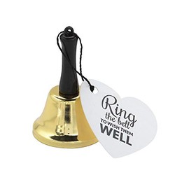 Gold Wedding Kissing Bells with Tag - Set of 12 - Wedding Reception Party Supplies