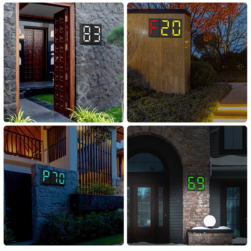 Solar LED House Number Light Garden Solar Powered Address Sign
