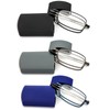 REAVEE 3 Pack Folding Reading Glasses for Men Women, Blue