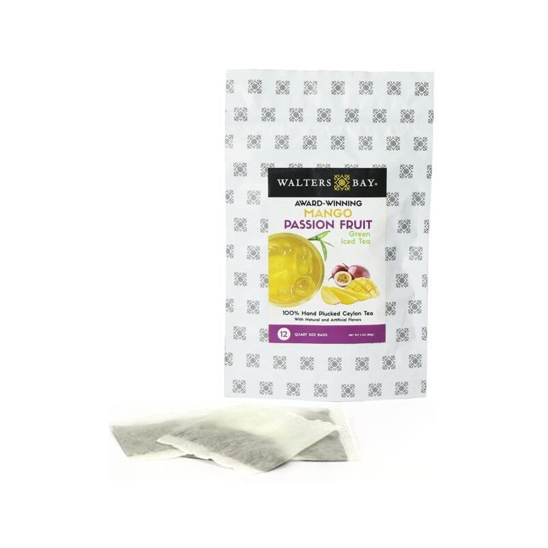 Walters Bay Mango Passion Fruit Green Iced Tea, 12 Quart