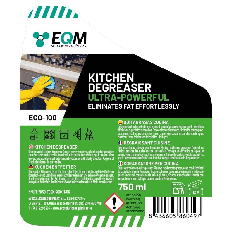 EQM - ECO-100 - Sgrassatore Concentrato per Cucina - 750