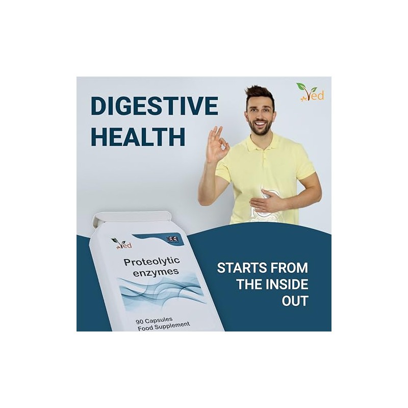 Ved Systemic Proteolytic Enzymes Complex, Mixed Enzyme Formula with Ginger