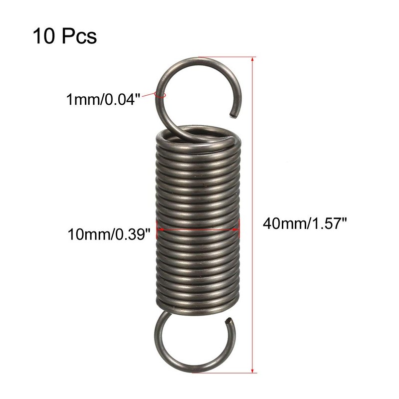 sourcing map Tension Spring Steel Small Double Hook Tension Spring