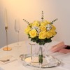 Ramo de rosas artificiales de seda con tallo largo para