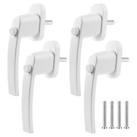 4 Stück Fenstergriffe Weiß, Fenstergriff Aus Aluminiumlegierung Balkontür Sicherung Fensterschloss Fenstergriff Aluminium Fenstergriffe Balkontürgriff Ohne Schließzylinder für Fenster, Balkontüren