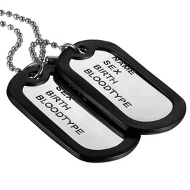 Cupimatch Dog Tag with Engraving: Men's Pendant Stainless Steel Necklace Military Dog Tags Army Style Chain for Men, Stainless Steel