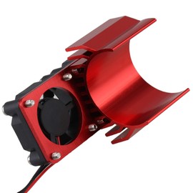 Mxfans N10108 Red Aluminum Alloy plastic Motor heatsink with 2 Fans for RC 1:10 Car 540 550 Motor Heat sink