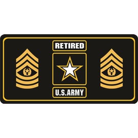 U.S. Army Retired Command Sergeant Major Photo License Plate