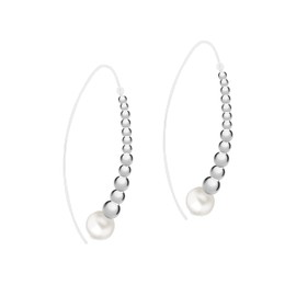 Tuscany Silver Women's Sterling Silver 9mm Fresh Water Pearls and Beads Drop Earrings