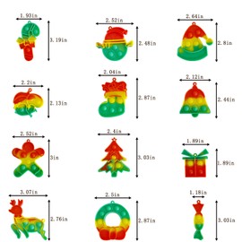36 Pcs Christmas Mini Pop Bubble Fidget Toys for Party Favors, Christmas Mini Pop Keychain Bulk for Classroom, Small Silicone Pop for Kids Students, Anxiety Stress Relief Sensory Hand Squeeze Toy