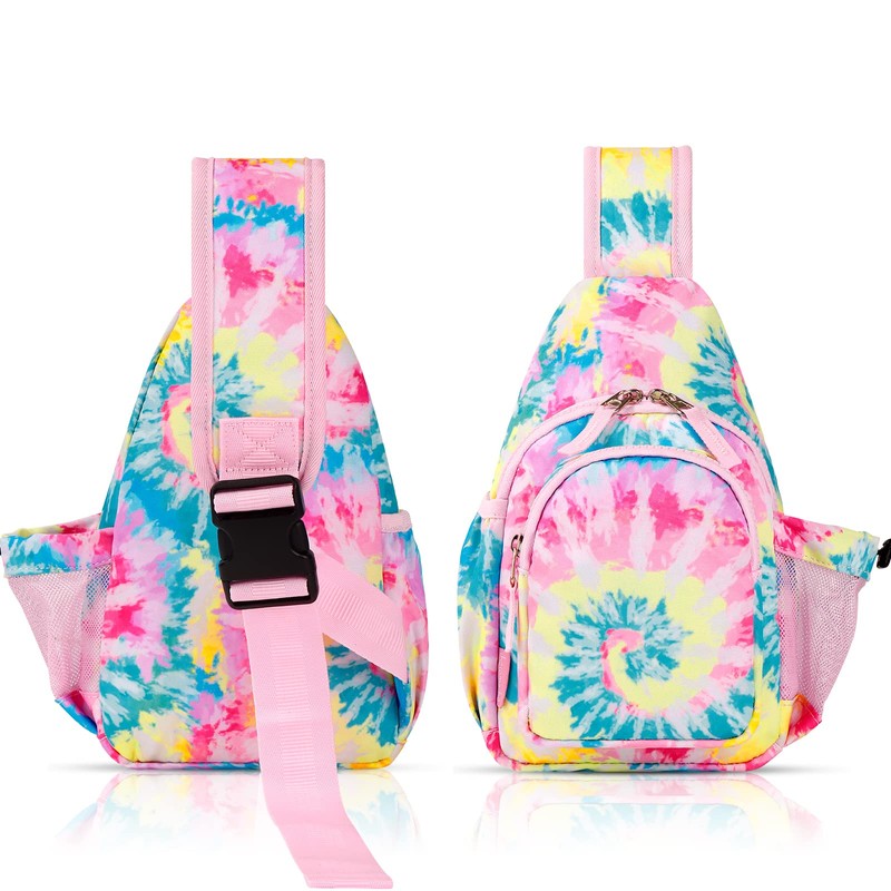 Choco Mocha Umhängetasche für Kinder - Mädchen Sling Bag Brusttasche(Batik-Regenbogen)