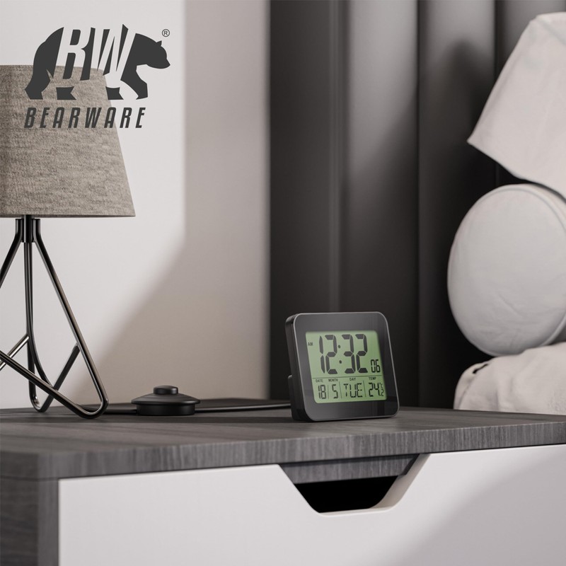 Digital Alarm Clock for Bedrooms, Bedside Clock with 3,5" (9cm)