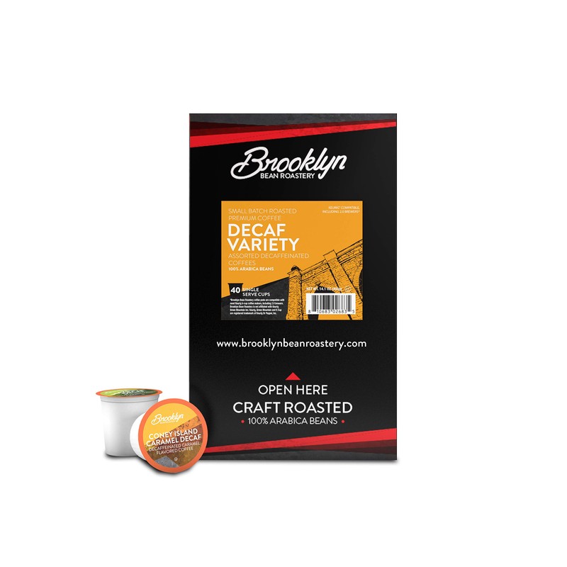 Brooklyn Beans Coffee Pods, Assorted Decaf Variety Pack - Compatible