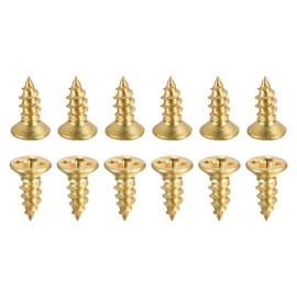 DTGN M2x5mm(DXL) Brass Phillips Wood Screws - 100Pack - Good for Wood Crafts, Furniture - Countersunk Head Self-Tapping Screw - Brass Tone