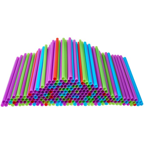 Drinking Straws 500 Count BPA-Free Multi-Colored Disposable Plastic Straw Assorted - DuraHome
