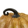 Northlight 7.5" Gold and Orange Textured Greek Key Pumpkin Fall