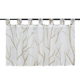 ESLIR Modern Bistro Curtain, Kitchen Curtains, Transparent Curtains with Loops, Short Curtain, Voile, Pack of 1