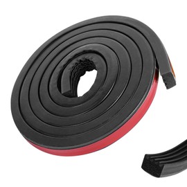 326A0004 Bulkhead Seal Strip 3/5 in x 65 in, Self-Adhesive EPDM Ribbed Foam Rubber Weather Stripping for Tonneau Cover, Truck Bed Cover, RV, Boat, Auto, Marine, Garage Door (Black, 1 Pcs)