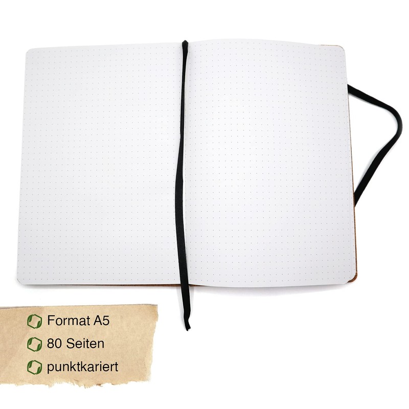 MORWE Notebook A5 with Cork Hardcover / Notebook Polka Dot