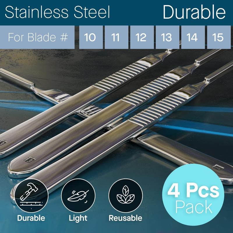 Premium Scalpel Handle Pack of 4 Handles For Dermaplane Blades