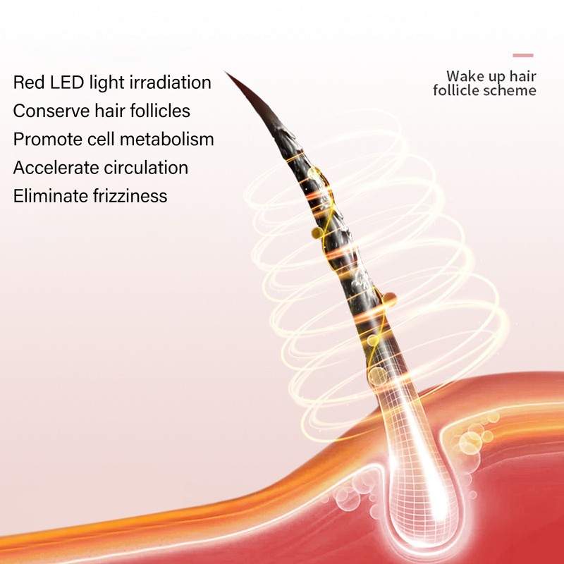 Electric Scalp Applicator Comb Red Lighting Vibration 5 Gears Microcurrent