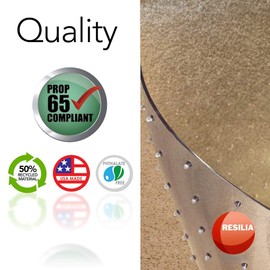 Resilia - Deluxe Clear Vinyl, Plastic Floor Runner/Protector for Deep Pile Carpet - Skid-Resistant, Textured Pattern, (27 Inches Wide x 12 Feet Long)