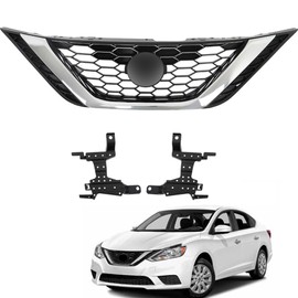 TJHSM Mesh Grille Front Bumper Grill Kit Replacement for 2016 2017 2018 Sentra
