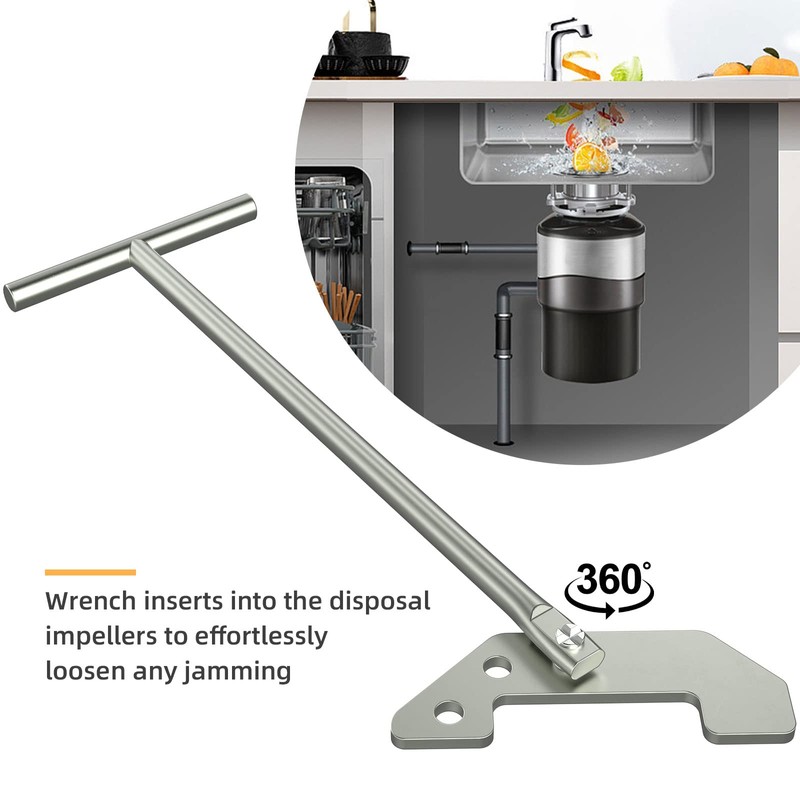 woiron Garbage Disposer Unjamming Wrench,Silver Garbage Disposal Wrench Tool,Garbage Disposal