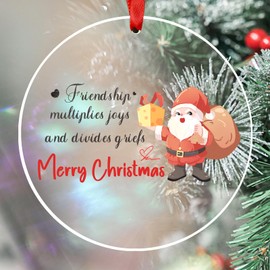 Christmas Ornaments 2024 - Friendship Gifts for Women Friends, Birthday Gifts for Women Friends, Gifts for Friends Femal, Xmas Merchandise Gift Ideas - Christmas Tree Decoration Acrylic Ornament