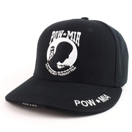 Rapid Dominance Deluxe Military POW MIA Embroidered 6 Panel Constructed Cap - BLACK