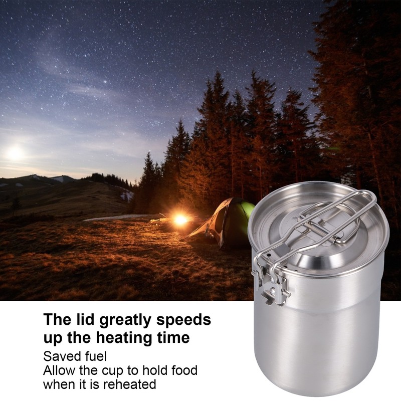 Outdoor Coffee Maker Cup 1L Camping Cooking Pot with Foldable