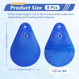 Pool Cover Weights Water Bag, Pack of 8 Thickened Pool Wall Pockets, Pool Weight Bag with Hooks, Robust Pool Water Bag for Hanging, Swimming Pool Cover Hanging Bag with Anti Leak Valve