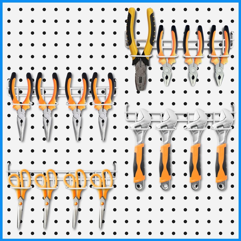 Coume 4 Pieces Pegboard Screwdriver Holders, Stainless Steel Pegboard Pliers