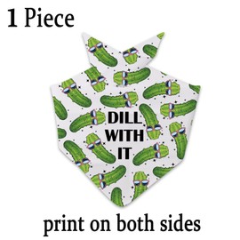 JXGZSO 1 Piece Dill with It Triangle Dog Bandana Pickle Gift Pickle Lover Gift Pickle Theme Gift (Dill with It Dog)