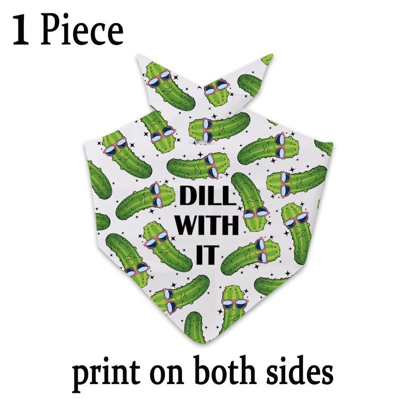 JXGZSO 1 Piece Dill with It Triangle Dog Bandana Pickle