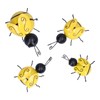 4Pcs/Set Wrought Iron Bee Decoration Wall Hanging 3 Dimensional Bee