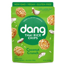 DANG Sticky Rice Chips | Coconut Crunch | 4 Pack | Vegan, Gluten Free, Non Gmo Rice Crisps, Healthy Snacks Made With Whole Foods | 3.5 Oz Bags