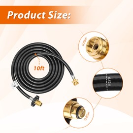 10-ft Propane Hose Fit for Mr. Heater Buddy Series Hose Assembly F273704 for Many Indoor/Outdoor Portable Propane Appliances To 5-20LB Tank